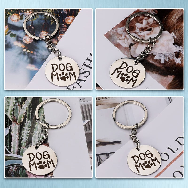 PLwelth Dog Mom Keychain for Women Motherâ€™s Day Gift Keychain Funny Dog Tag Pendent Mother Keyring from Daughter Son for Birthday Christmas Motherâ€™s Day Thanksgiving Gift - Image 4